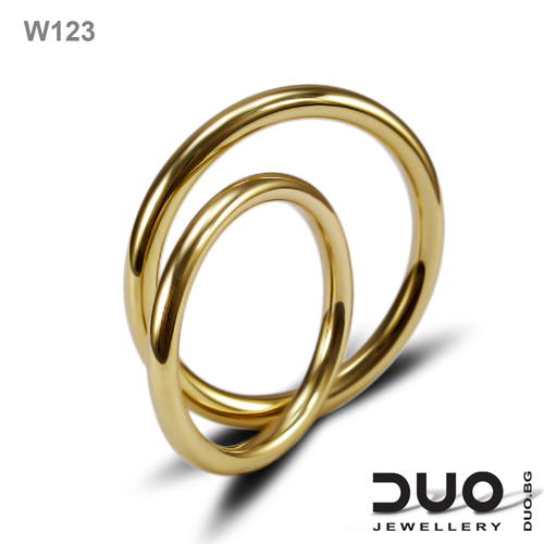 Брачни халки W123 - Венчални халки от жълто злато