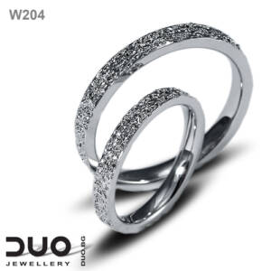 Брачни халки W204 - Венчални халки от бяло злато